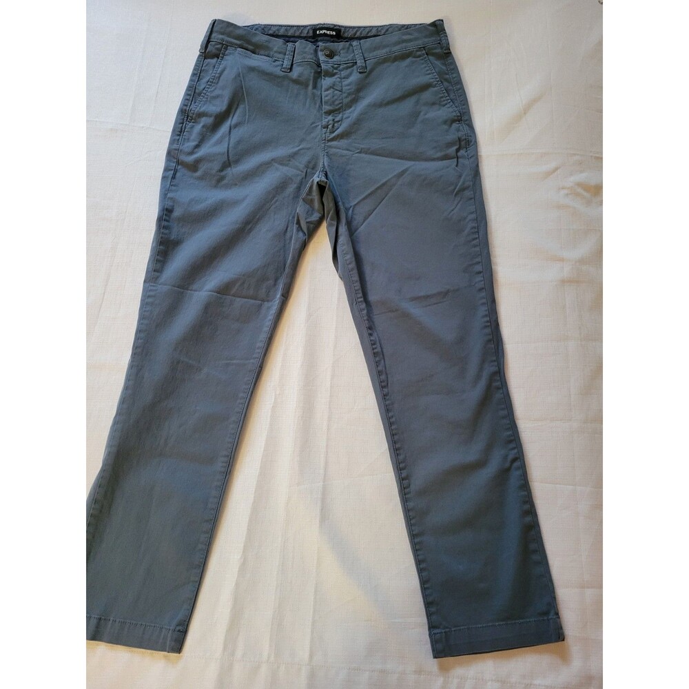 Express Men's Blue Skinny Fit Garment Dyed Stretch Chinos Pants Size 33X30